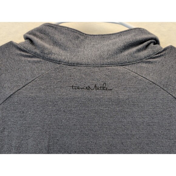 Travis Mathew Quarter Zip Pullover Men Large Gray/ Black Striped Stretchy - Picture 11 of 12